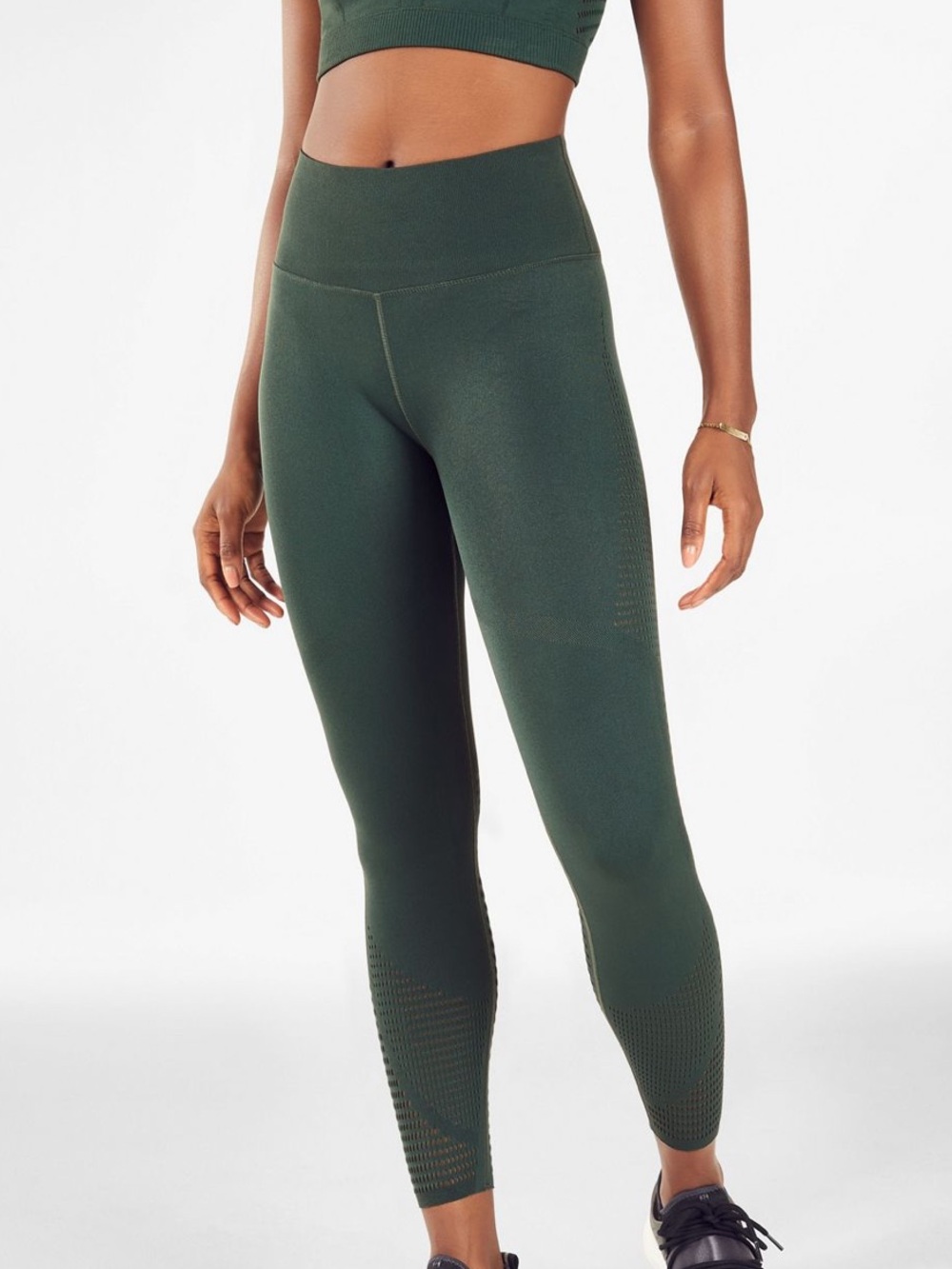 Fabletics High-Waisted SculptKnit® Capri Medium Sycamore Green